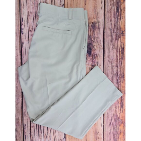 Nike Dri-Fit Mens Standard Fit Beige Golf Pants 36x30 - Picture 3 of 9